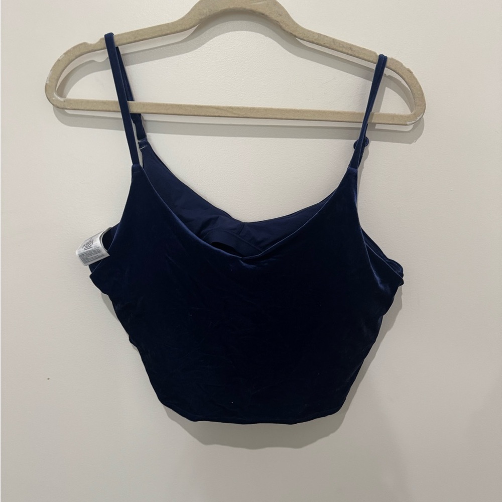 Athleta Deep Blue Velvet Sports Bra